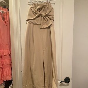 Tan Tie Jumpsuit